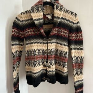 Vintage Women's Patterned Wool Sweater - boho, cozy size S